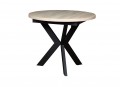 Stół okrągły rozkładany 100-140cm w stylu loft do salonu AGNES PM