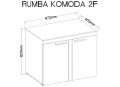 Komoda Rumba 2F Beton Jasny / Biały