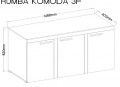 Komoda Rumba 3F Beton Jasny / Biały