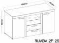 Komoda Rumba 2F 2S Beton Jasny / Biały